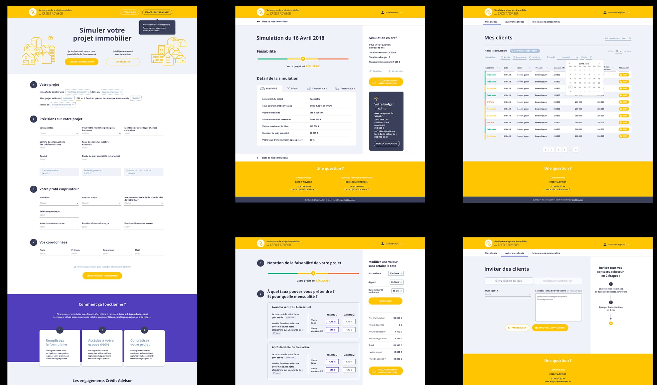 Credit Advisor — L'application en images