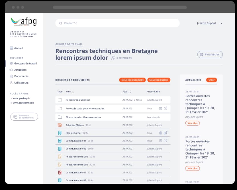 AFPG (Association Française des Professionnels de la Géothermie) — The application in pictures