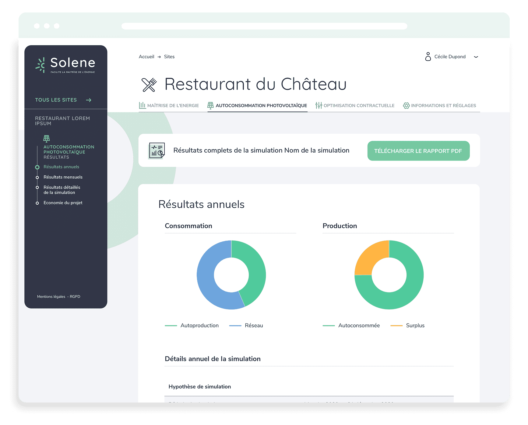Solene — L'application en images